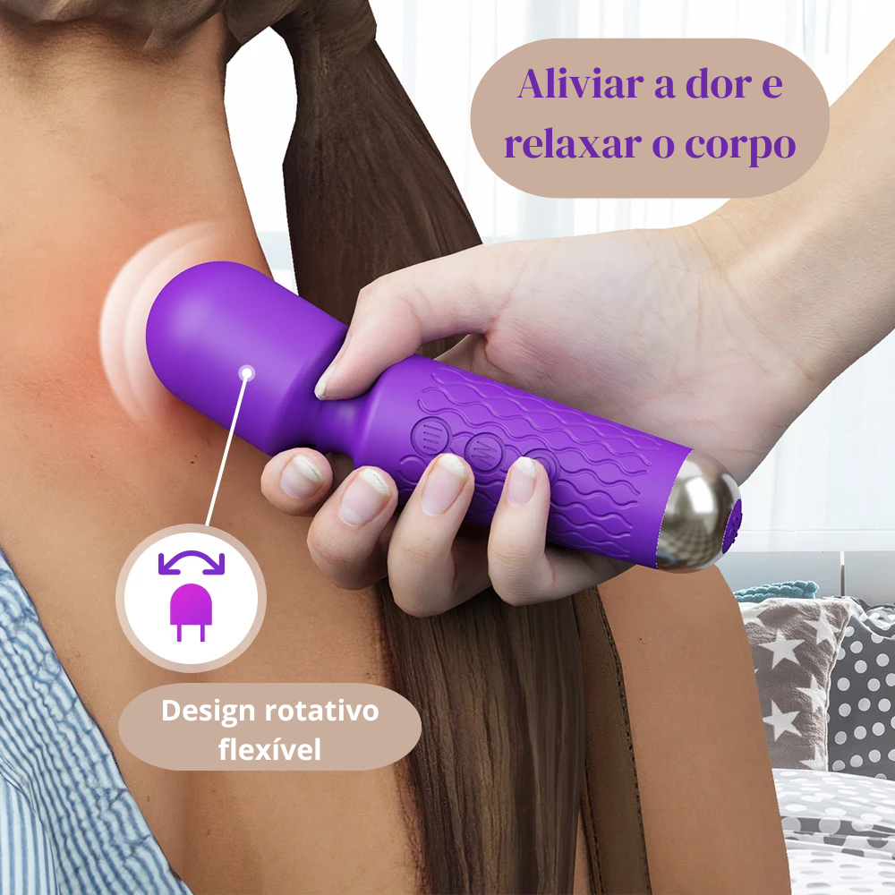 Massageador Varinha Profissional 20 Velocidades Portátil Usb