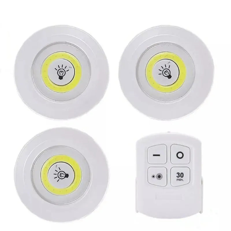 Kit 3 Luminária Lâmpada Led Spot Sem Fio Controle Remoto