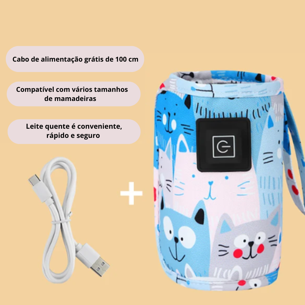 Aquecedor de mamadeira portátil - carregamento USB