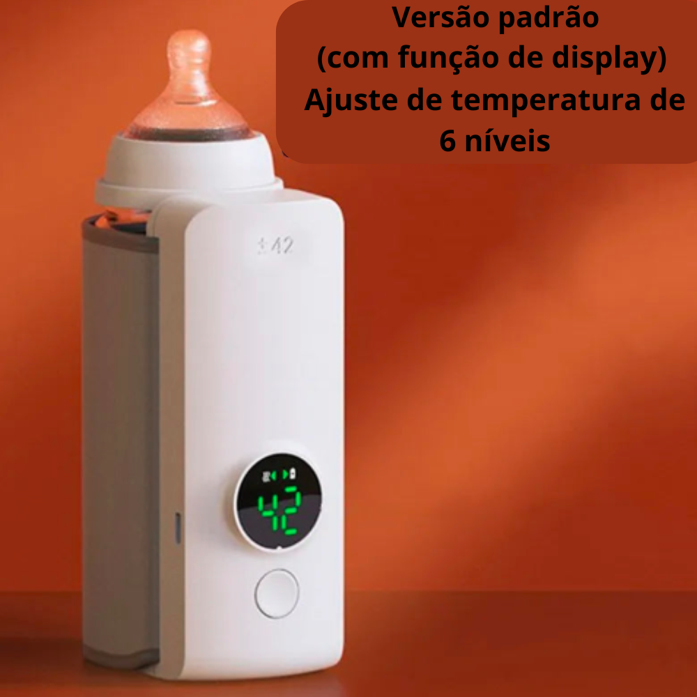 Aquecedor Mamadeira Elétrico USB Recarregável 6 Níveis Ajuste