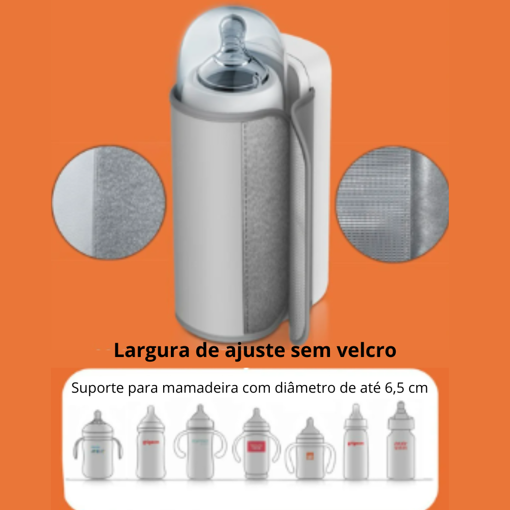 Aquecedor Mamadeira Elétrico USB Recarregável 6 Níveis Ajuste