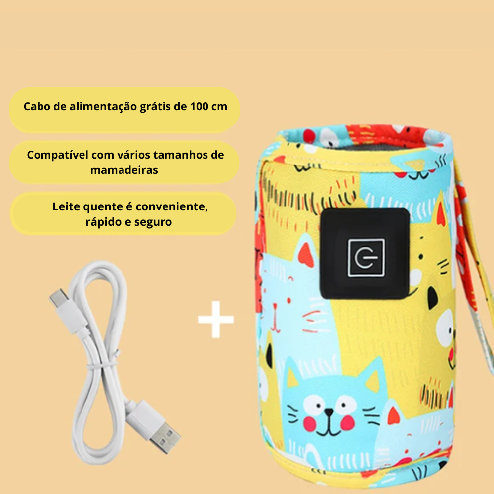 Aquecedor de mamadeira portátil - carregamento USB