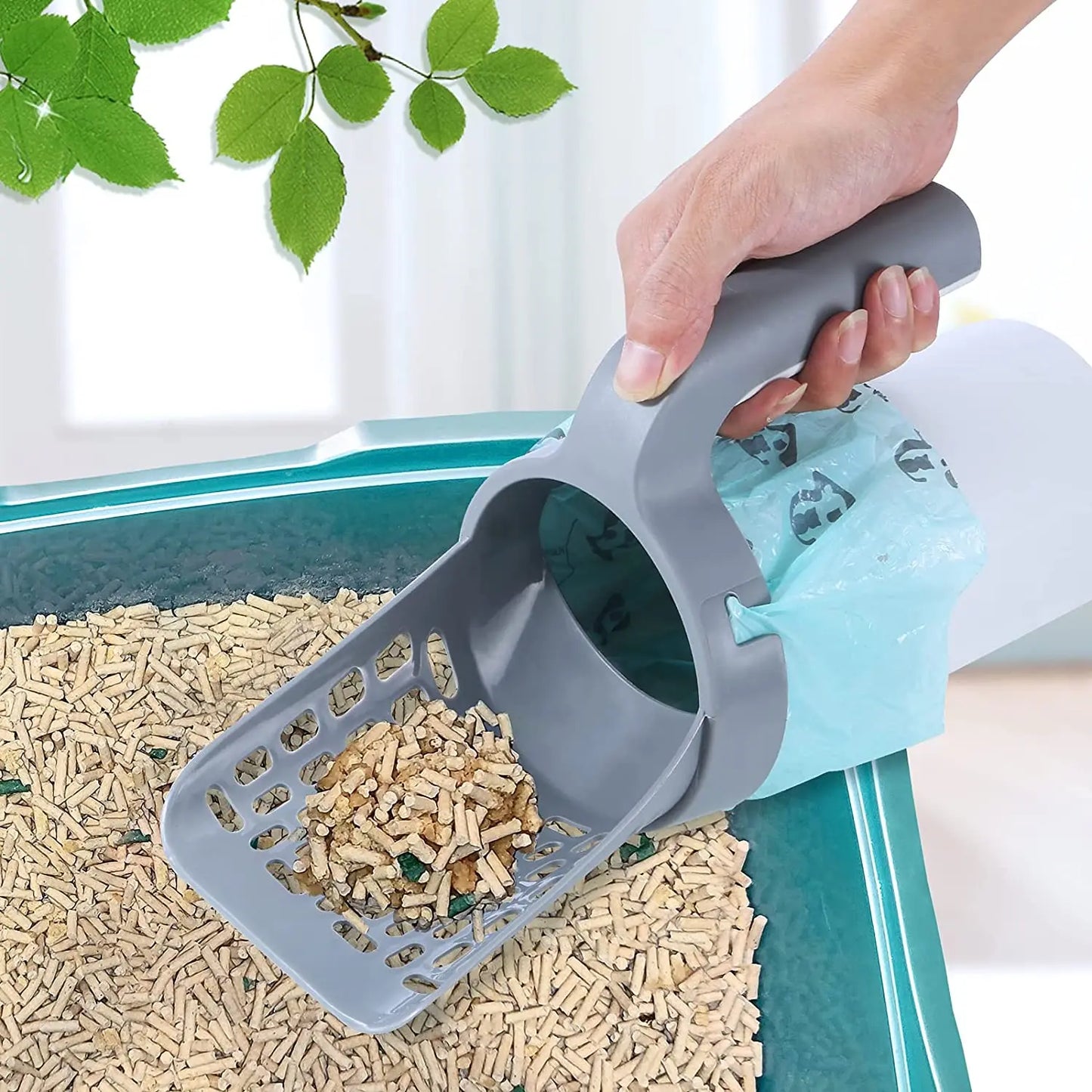 Coletor Higiênico para Gatos com Dispenser Embutido - Brinde Saco Coletor Descartável