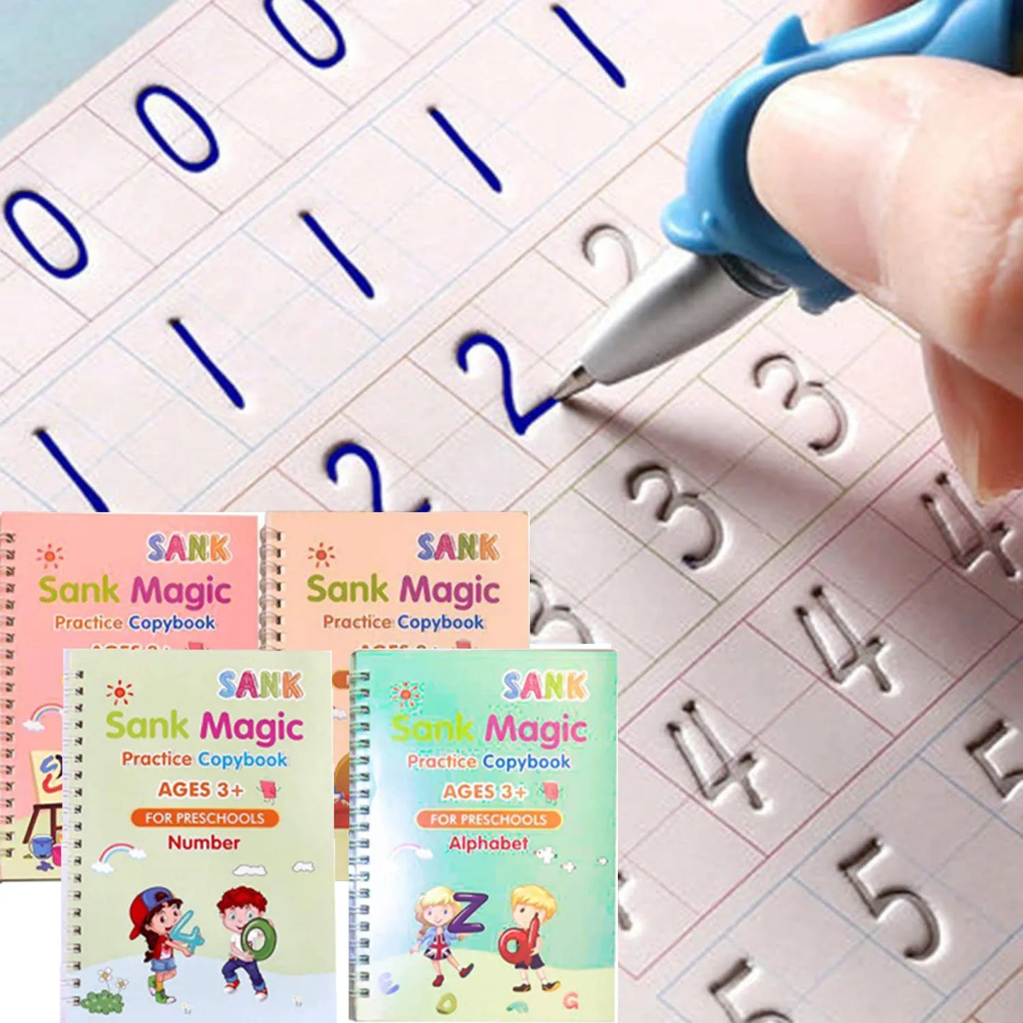 Kit com 4 Cadernos de Caligrafia Magic Kids + Brinde Exclusivo