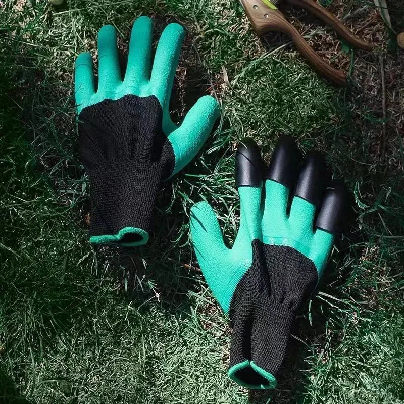 Par de Luvas com 8 Garras para Jardinagem