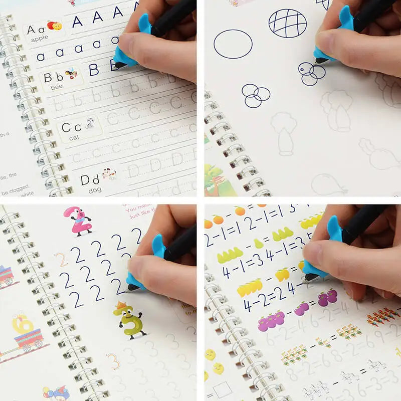 Kit com 4 Cadernos de Caligrafia Magic Kids + Brinde Exclusivo