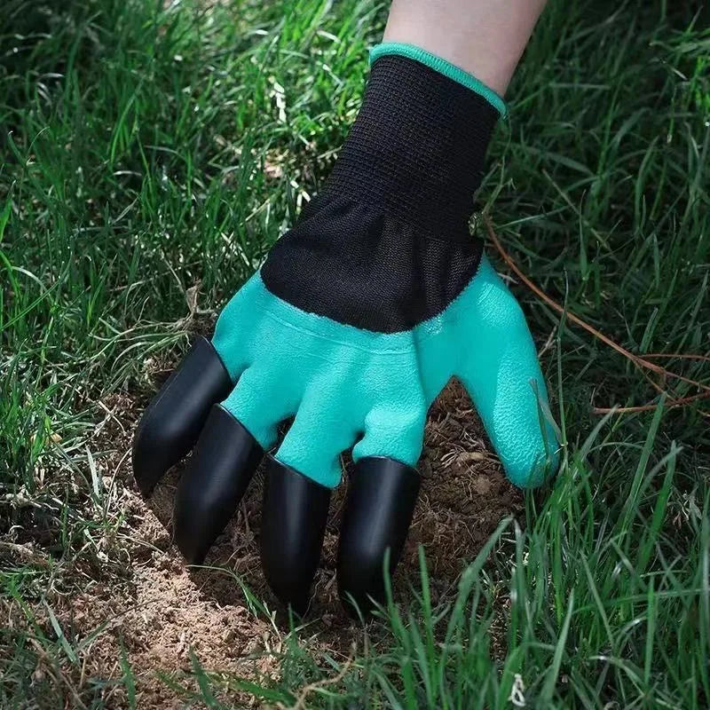 Par de Luvas com 8 Garras para Jardinagem