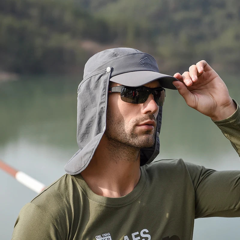 Boné para Pesca com Proteção UV 4 em 1