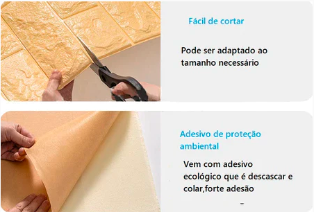 Papel de parede adesivo-Estilo tijolo
