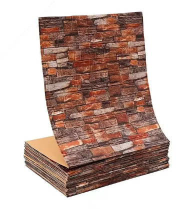 Papel de parede adesivo-Estilo tijolo