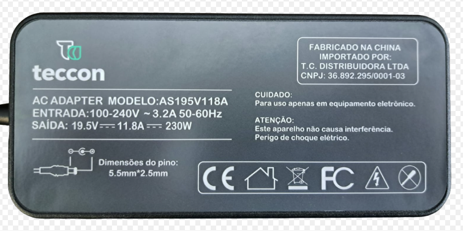 Fonte Carregador para Notebook Avell G1540 A63 150w