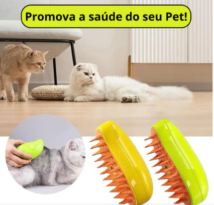 Escova a vapor recarregável para pets