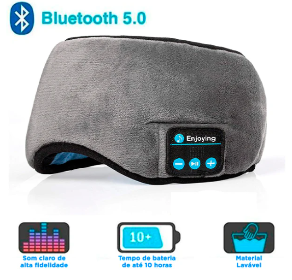 Máscara para Dormir com Fone de Ouvido Bluetooth