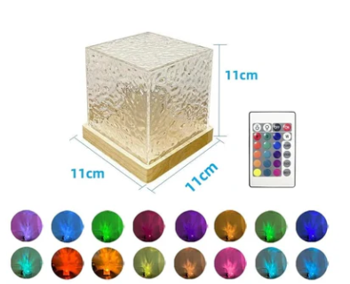 Luminária de Cristal Noturna Dinâmica com Projeção da aurora boreal
