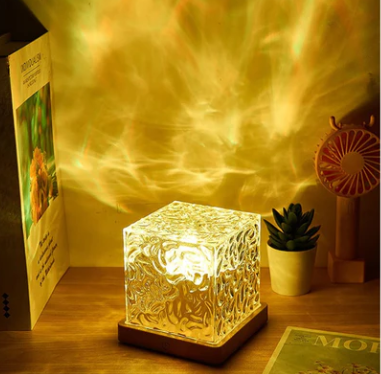 Luminária de Cristal Noturna Dinâmica com Projeção da aurora boreal