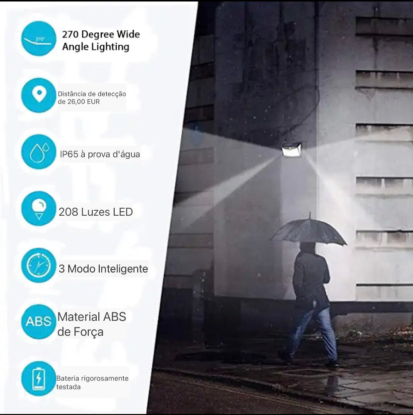 Luminária De Led Solar À Prova D'água Com Sensor De Movimento | Frete Grátis