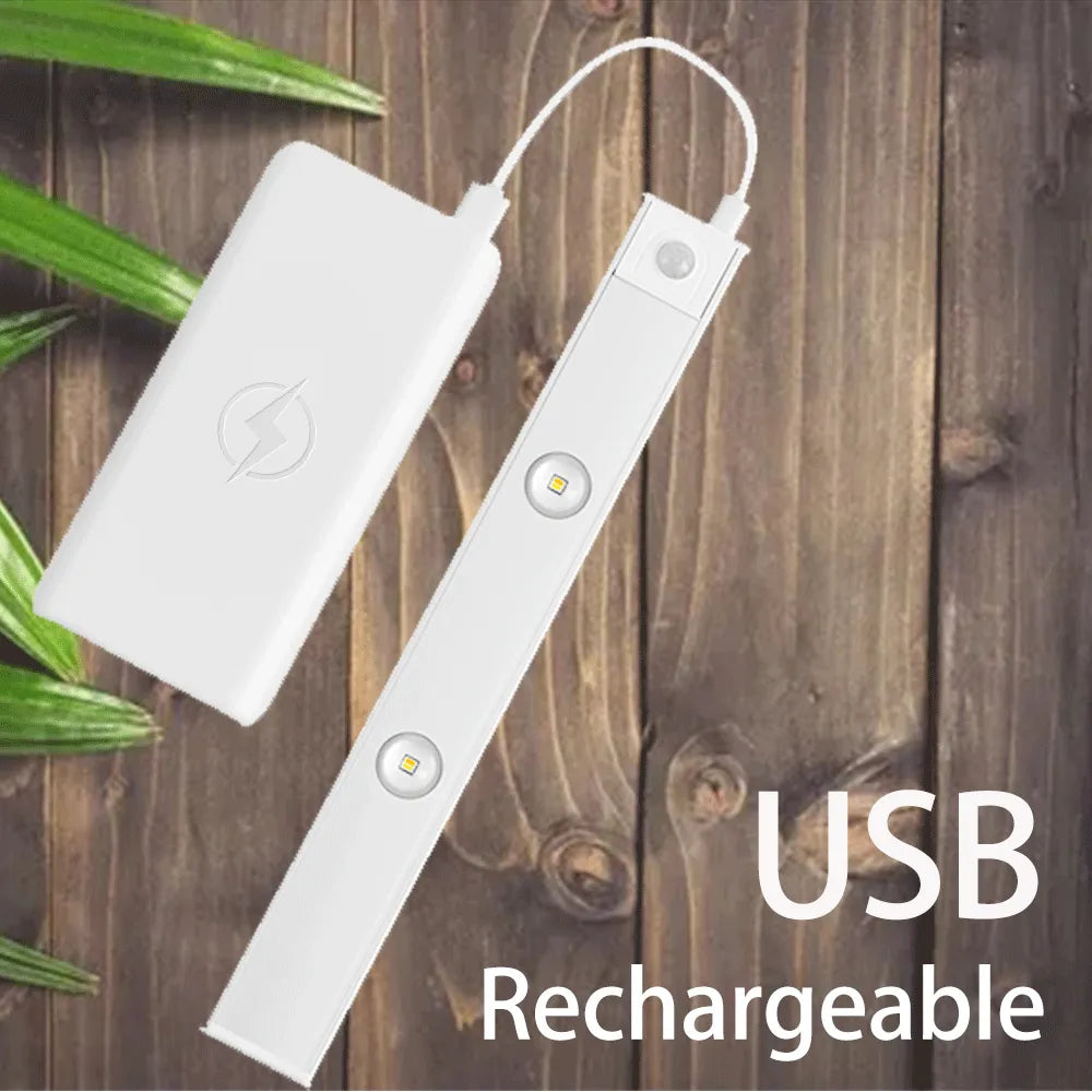 Luminária LED com sensor de presença slim - Carregamento USB