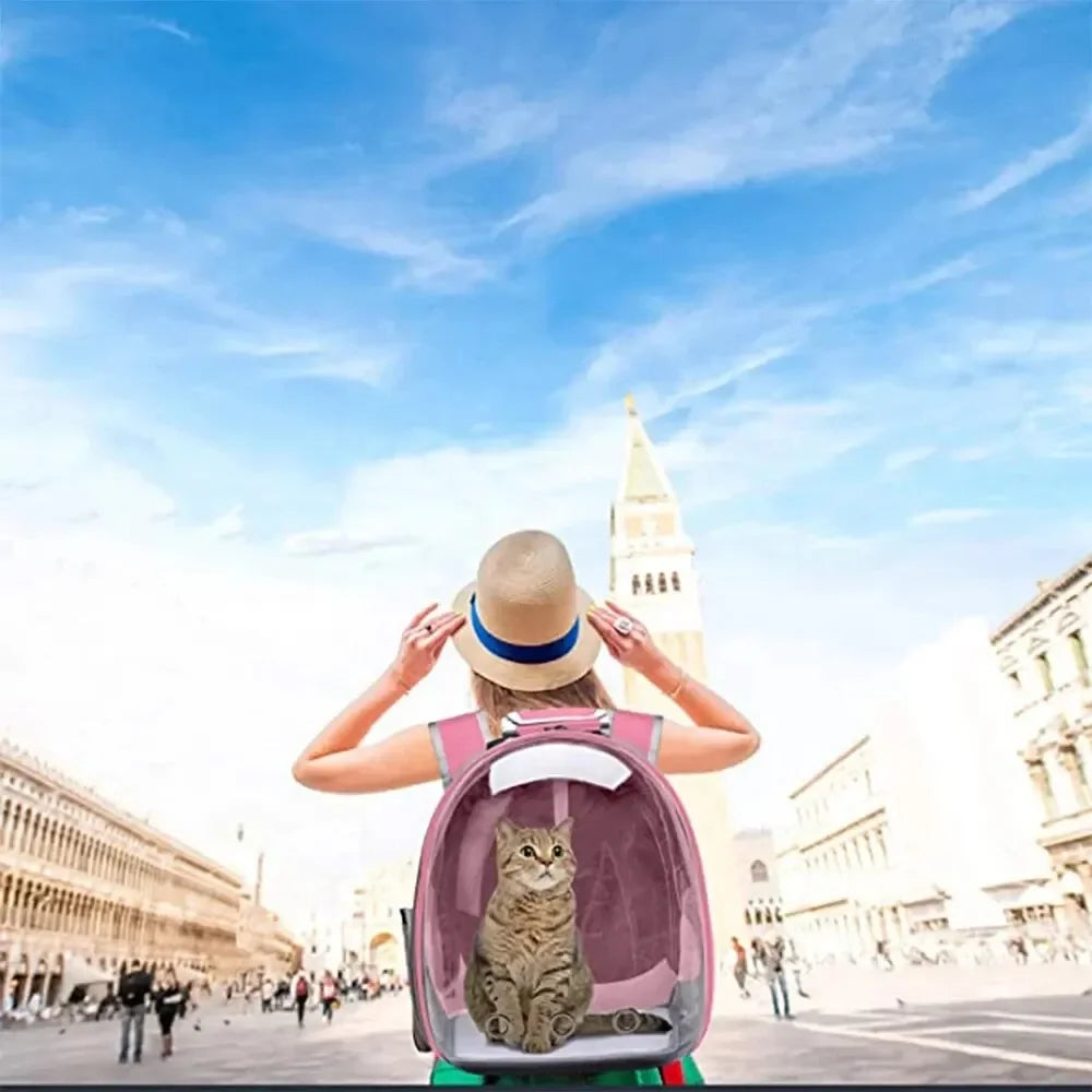 Mochila de Transporte Respirável e Transparente para Pets