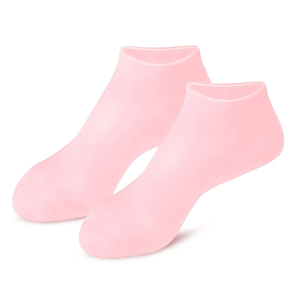 Meia Feminina de Silicone para Hidratar os Pés e Calcanhar