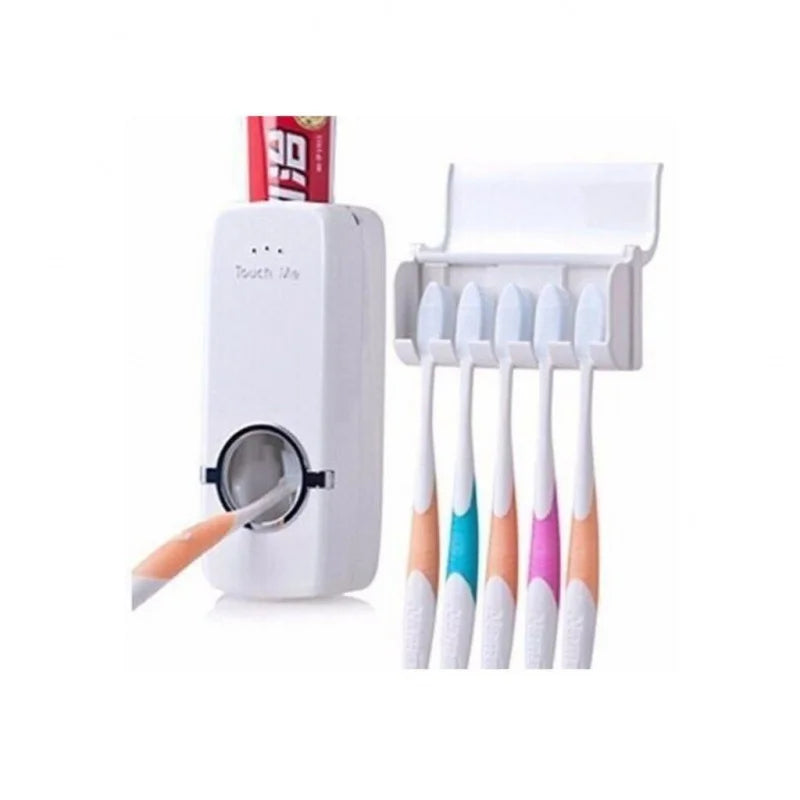 Dispensador de creme dental e suporte para 5 escovas