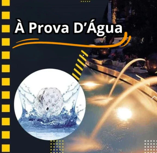 Luminárias de Piscina RGB - Kit Sem Fio Com Controle Remoto