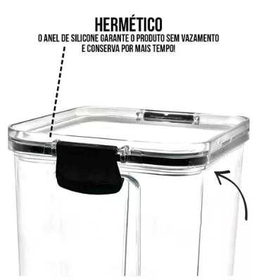 Kit 7 Potes Herméticos Com trava